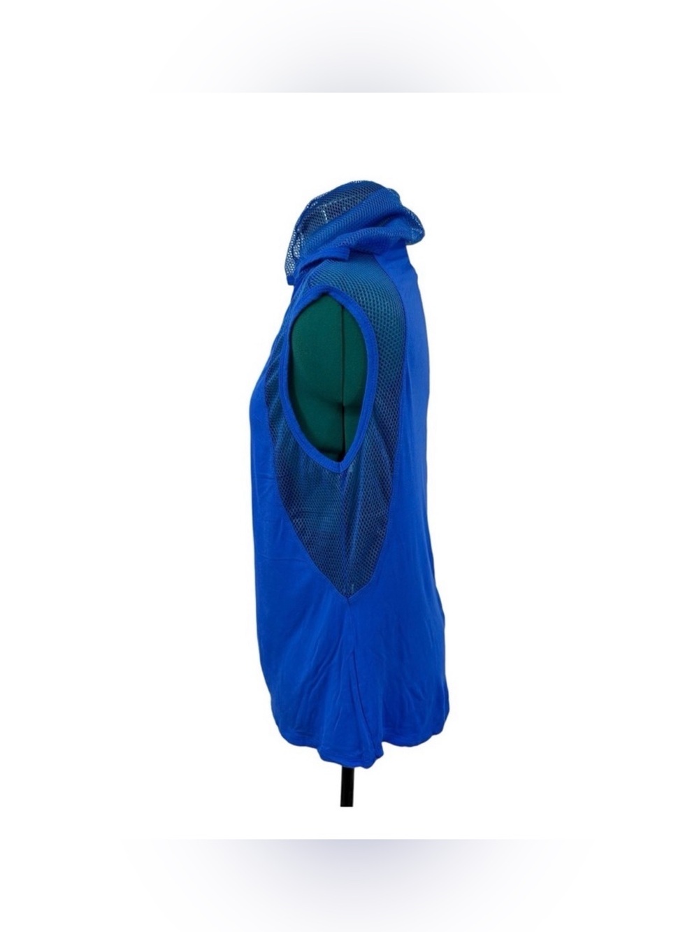 Blue Mesh Hooded Workout Tank Top Athletic Activewear Size L NWOT - Picture 5 of 6